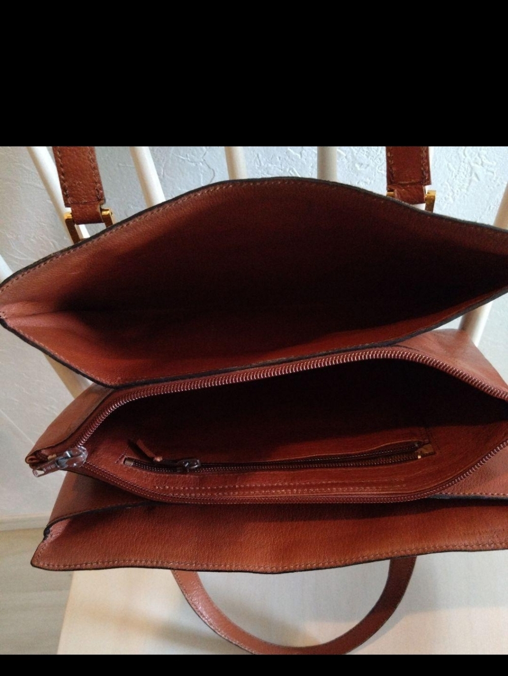 Louis Vuitton Brown Monogram Canvas Tote with Tan Leather Trim - Picture 5 of 7